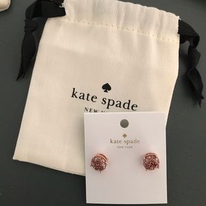 Brand new Kate Spade rose gold glitter studs